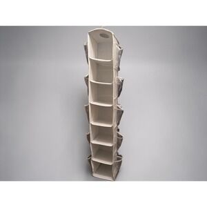 Hanging Closet Shoe Organizer 7 Cubby Shelves 30 Clear Pockets 5 Ft Storage